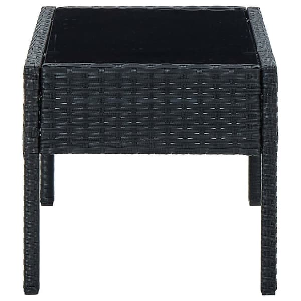 Utebord - Living Trädgårdsbord svart 75x40x37 cm konstrotting