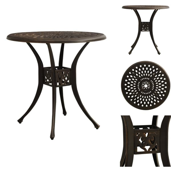 Haveborde - Living havebord 78x78x72 cm støbt aluminium bronzefarvet