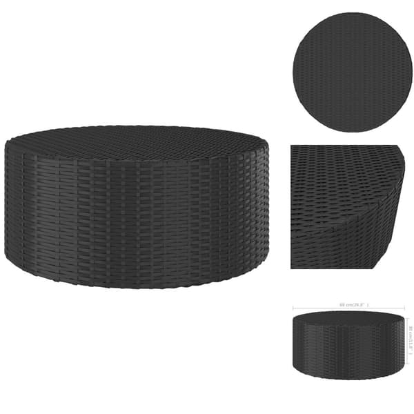 Haveborde - Living tebord 68x68x30 cm polyrattan sort
