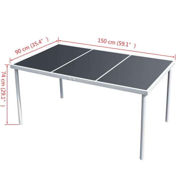 Haveborde - Living havebord  150 x 90 x 74 cm sort stål