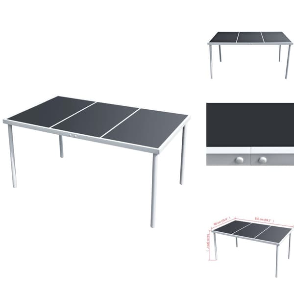 Haveborde - Living havebord  150 x 90 x 74 cm sort stål