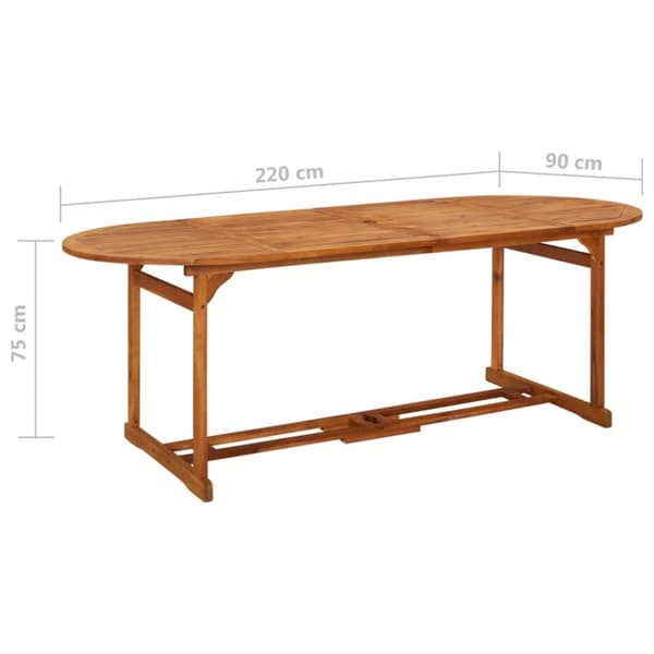 Haveborde - Living havebord 220x90x75 cm massivt akacietræ