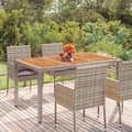 Miniatyrbillede 2 af 8: Haveborde - Living havebord med træplade 150x90x75 cm polyrattan grå