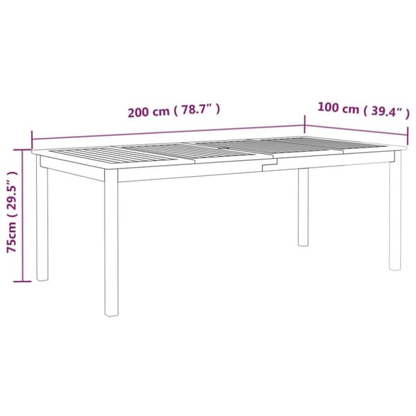 Haveborde - Living havebord 200x100x75 cm massivt akacietræ grå