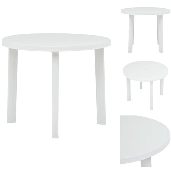 Haveborde - Living havebord 89 cm plastik hvid
