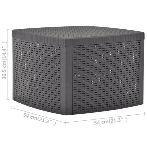 Haveborde - Living sidebord 54 x 54 x 36,5 cm plastik mokkafarvet