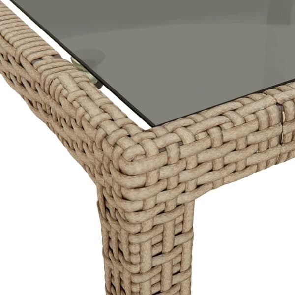 Haveborde - Living havebord 250x100x75 cm hærdet glas og polyrattan beige