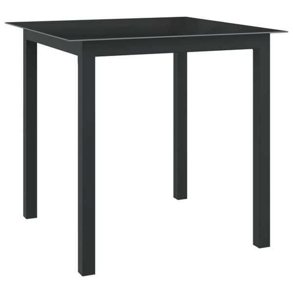 Haveborde - Living havebord 80x80x74 cm glas og aluminium sort