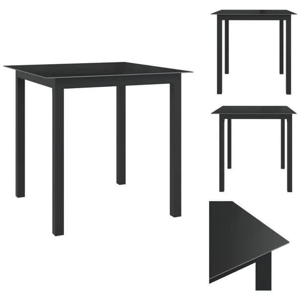 Haveborde - Living havebord 80x80x74 cm glas og aluminium sort