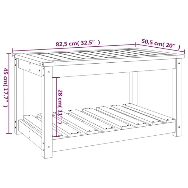 Utebord - Living Trädgårdsbord 82,5x50,5x45 cm massiv furu