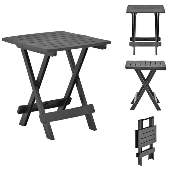Utebord - Living Hopfällbart trädgårdsbord antracit 45x43x50 cm plast