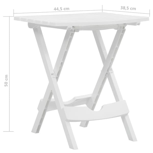 Utebord - Living Hopfällbart trädgårdsbord 45,5x38,5x50 cm vit