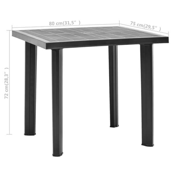 Ulkopöydät - Living Puutarhapöytä antrasiitti 80x75x72 cm muovi