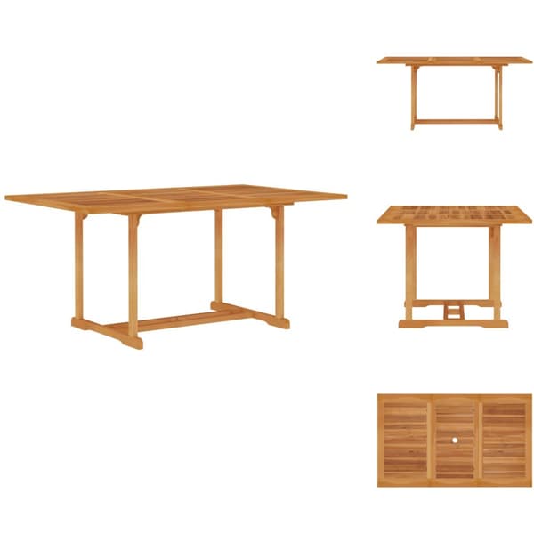 Haveborde - Living havebord 150x90x75 cm massivt teaktræ
