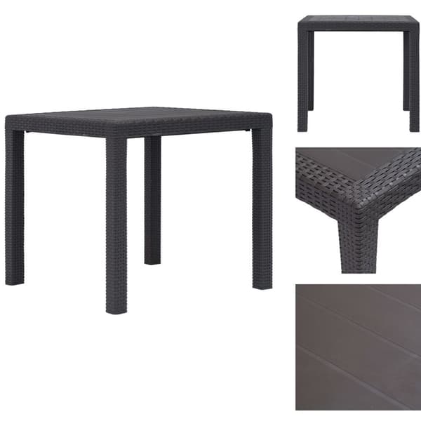 Haveborde - Living havebord 79 x 79 x 72 cm plastik rattanlook brun