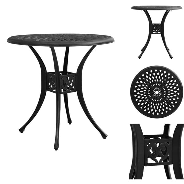 Haveborde - Living havebord 78x78x72 cm støbt aluminium sort