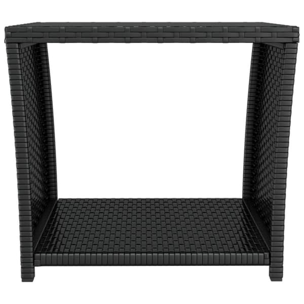 Utebord - Living Trädgårdsbord med glasskiva svart konstrotting&härdat glas