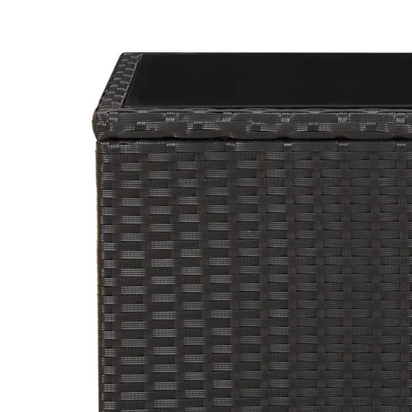 Utebord - Living Trädgårdsbord med glasskiva svart konstrotting&härdat glas