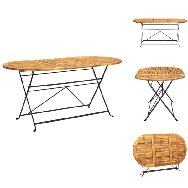 Haveborde - Living havebord 160x85x74 cm massivt akacietræ oval