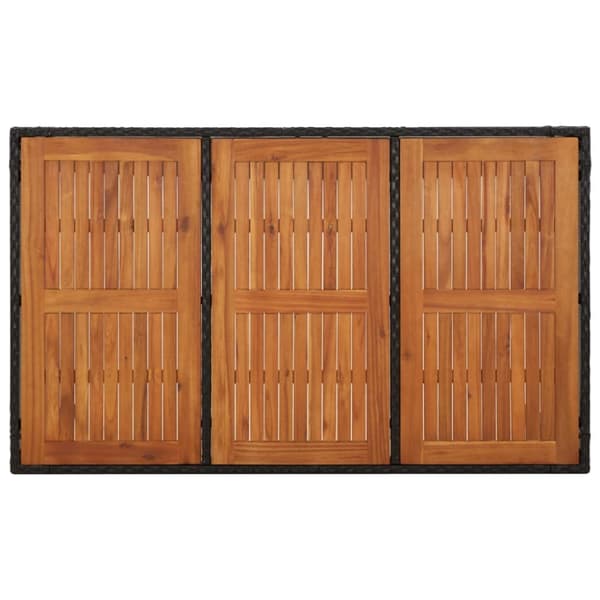 Haveborde - Living havebord med træplade 150x90x75 cm polyrattan