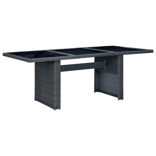 Haveborde - Living havebord polyrattan og hærdet glas mørkegrå