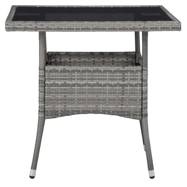 Haveborde - Living udendørs spisebord polyrattan og glas grå