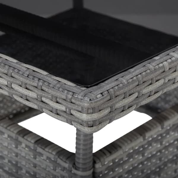 Haveborde - Living udendørs spisebord polyrattan og glas grå
