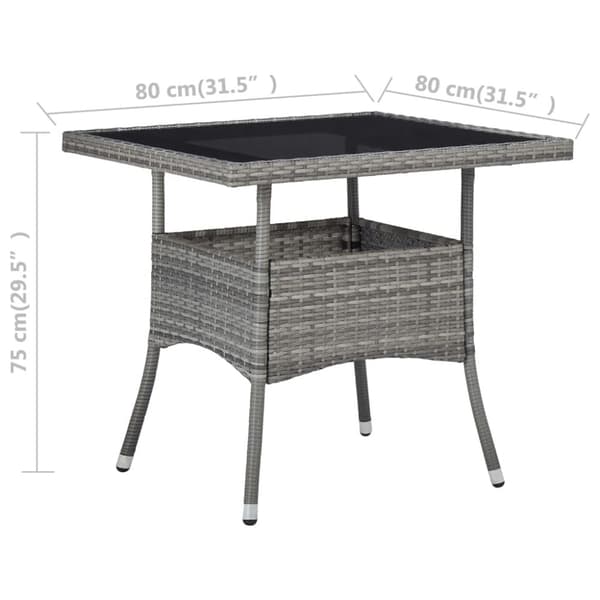 Haveborde - Living udendørs spisebord polyrattan og glas grå