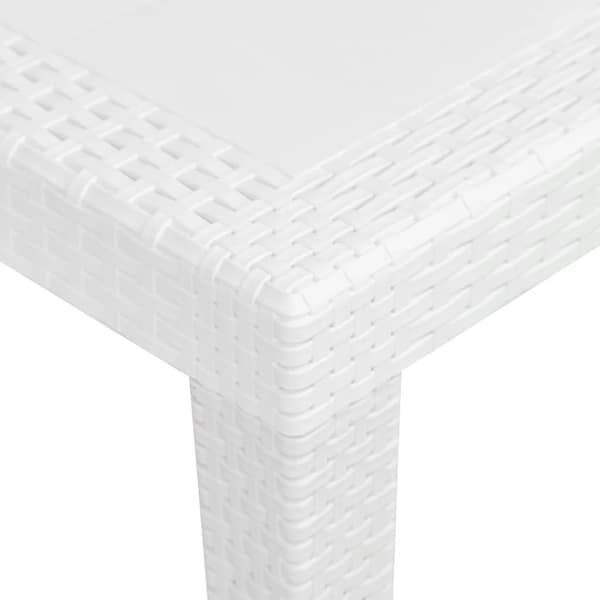 Utebord - Living Trädgårdsbord 79x79x72 cm konstrotting vit