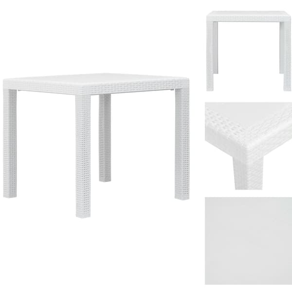 Utebord - Living Trädgårdsbord 79x79x72 cm konstrotting vit