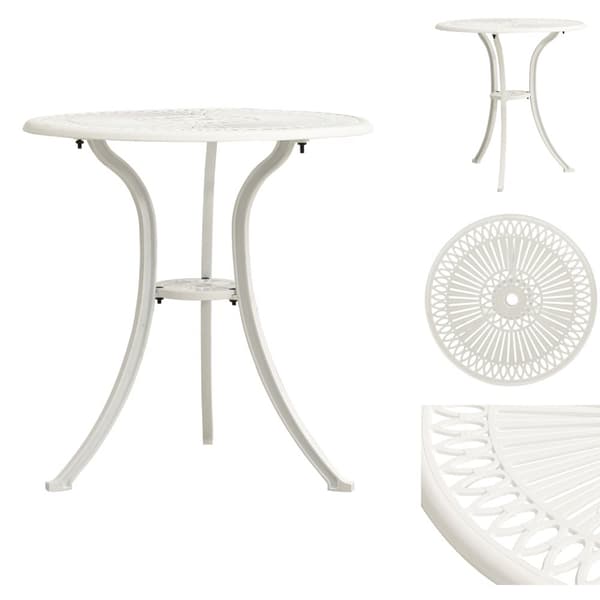 Haveborde - Living havebord 62x62x65 cm støbt aluminium hvid