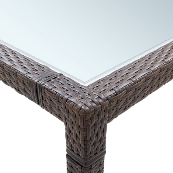 Haveborde - Living havebord 200x200x74 cm polyrattan brun