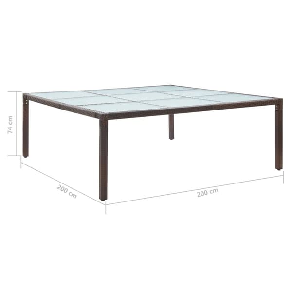 Haveborde - Living havebord 200x200x74 cm polyrattan brun