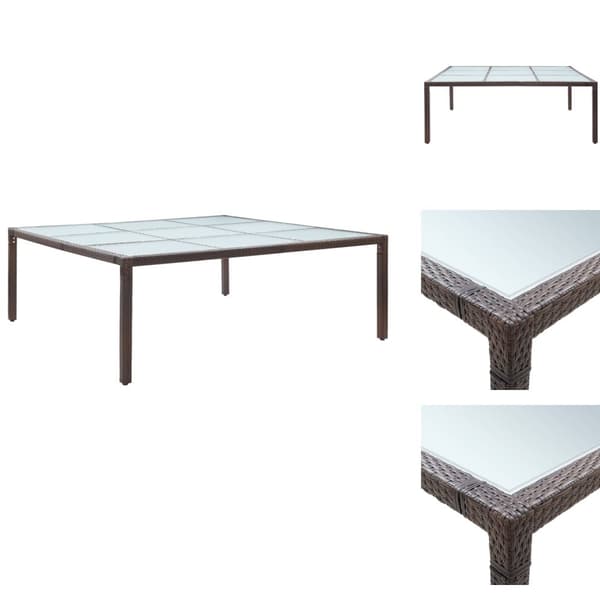 Haveborde - Living havebord 200x200x74 cm polyrattan brun