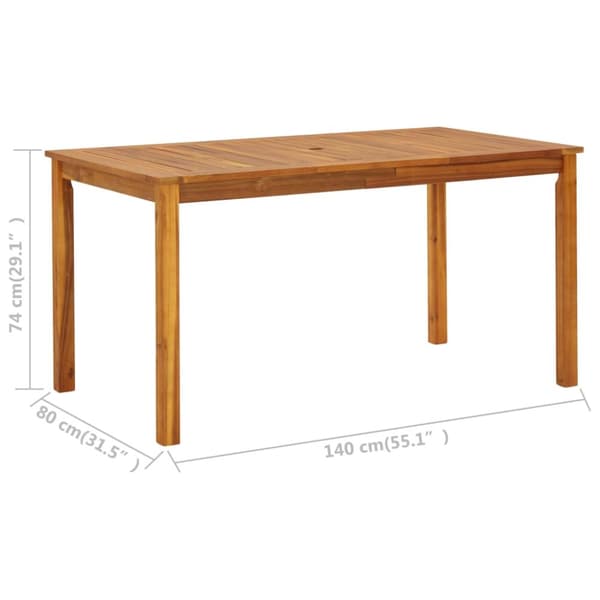 Utebord - Living Trädgårdsbord 140x80x74 cm massivt akaciaträ