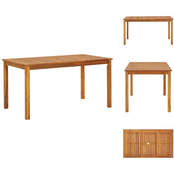 Utebord - Living Trädgårdsbord 140x80x74 cm massivt akaciaträ