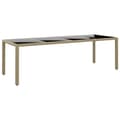 Miniatyrbillede 2 af 6: Haveborde - Living havebord med glasplade polyrattan beige