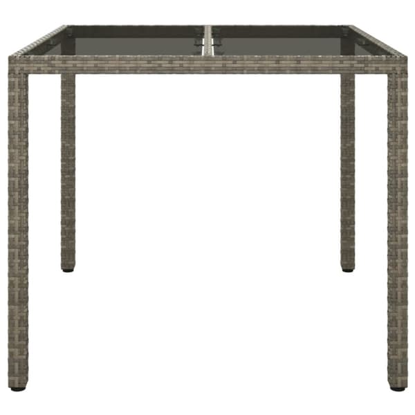 Haveborde - Living havebord 90x90x75 cm hærdet glas og polyrattan grå