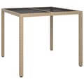 Miniatyrbillede 3 af 7: Haveborde - Living havebord 90x90x75 cm hærdet glas og polyrattan beige