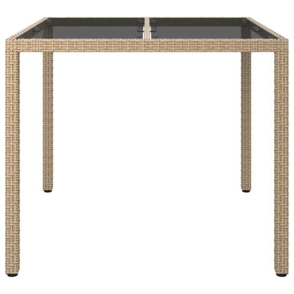 Haveborde - Living havebord 90x90x75 cm hærdet glas og polyrattan beige