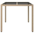 Miniatyrbillede 4 af 7: Haveborde - Living havebord 90x90x75 cm hærdet glas og polyrattan beige