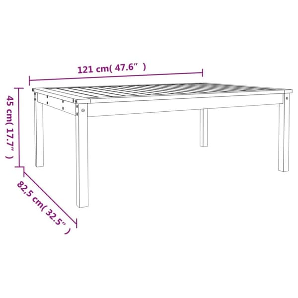 Haveborde - Living havebord 121x82,5x45 cm massivt fyrretræ hvid