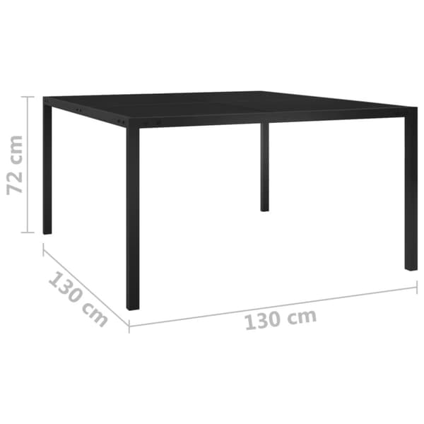 Ulkopöydät - Living Puutarhapöytä 130x130x72 cm musta teräs ja lasi