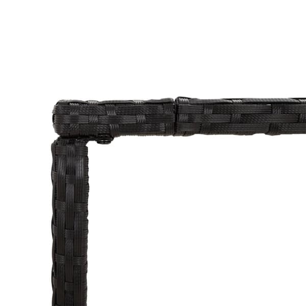 Haveborde - Living barbord med glasplade 180x70x110 cm polyrattan sort