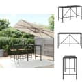 Miniatyrbillede 1 af 7: Haveborde - Living barbord med glasplade 180x70x110 cm polyrattan sort