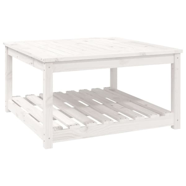Haveborde - Living havebord 82,5x82,5x45 cm massivt fyrretræ hvid