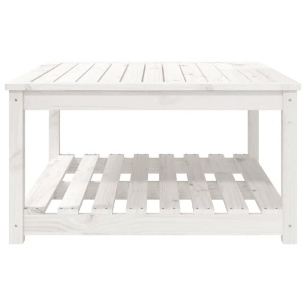 Haveborde - Living havebord 82,5x82,5x45 cm massivt fyrretræ hvid
