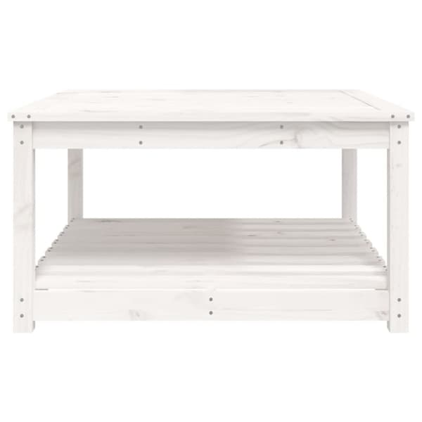 Haveborde - Living havebord 82,5x82,5x45 cm massivt fyrretræ hvid
