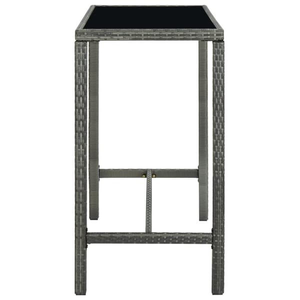 Haveborde - Living barbord til haven 130x60x110 cm polyrattan og glas grå