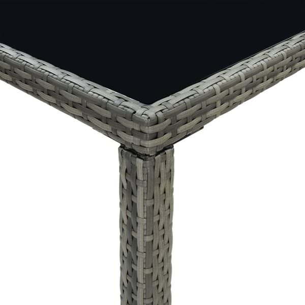 Haveborde - Living barbord til haven 130x60x110 cm polyrattan og glas grå